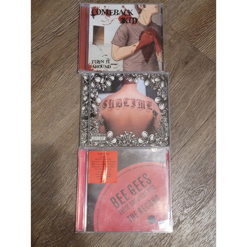Music CD Lot: Comeback Kid, Sublime, Bee Gees - Rock, Punk, Pop, CD Covers Only